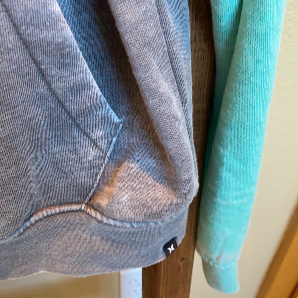 Hurley men’s large zipper hoodie turquoise gray - Picture 4 of 7